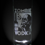 An etched Collins glass perfect for any cocktail (of the undead).