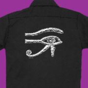 The ancient symbol of power on a work shirt.