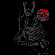 Death approaches as a dark samurai.