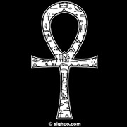 The symbol for everlasting life, decorated with hieroglyphs.