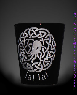 Cthulhu Celtic Knot black shot glass