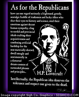 H.P. Lovecraft As For The Republicans note cards (set of 10)