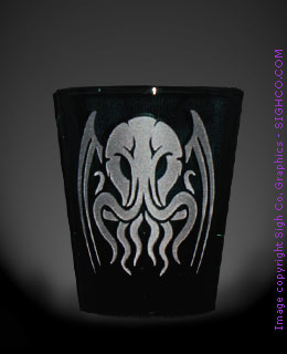Tribal Cthulhu black shot glass