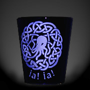 Cthulhu Celtic Knot cobalt blue shot glass