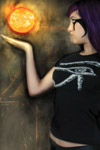 Natalie Addams wears the Eye of Horus