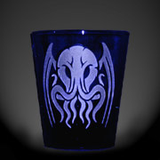 Tribal Cthulhu cobalt blue shot glass